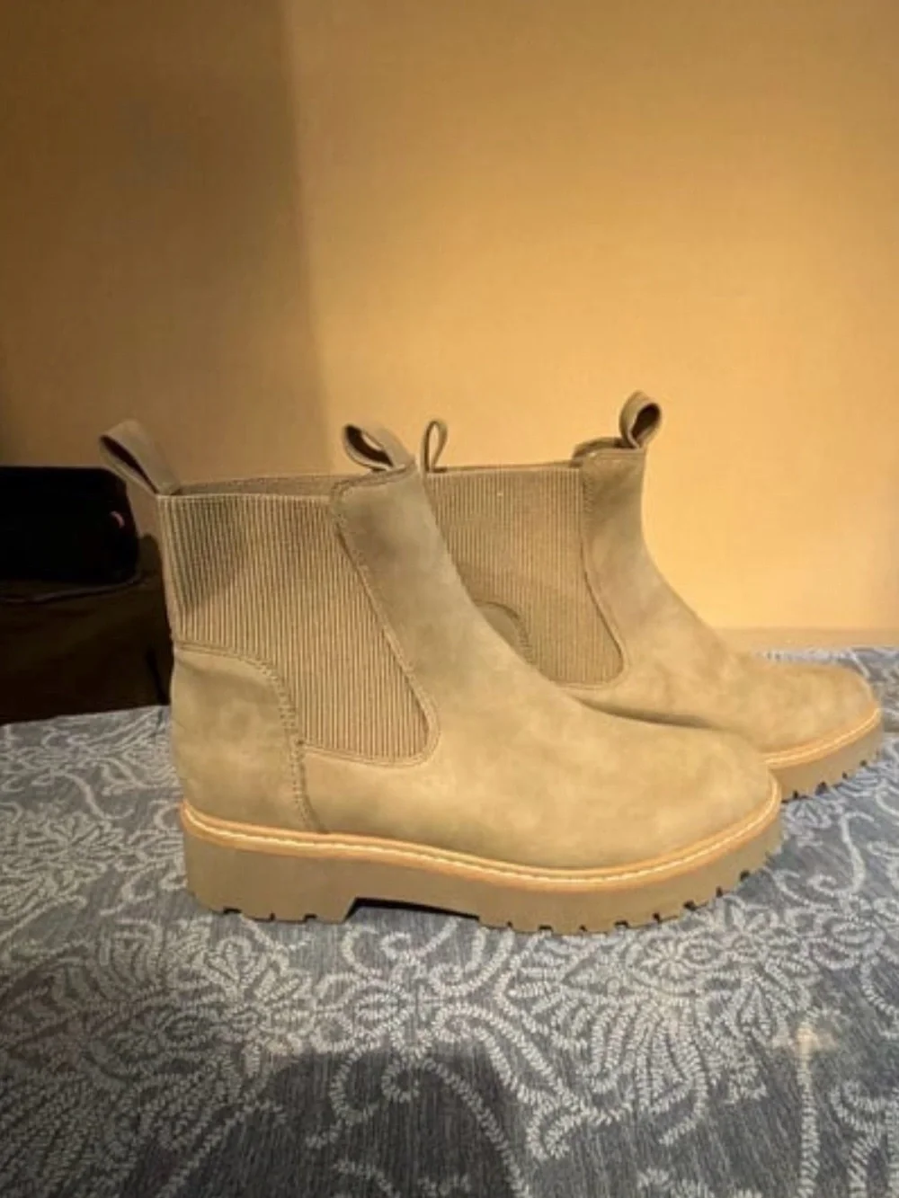 Dolce Vita Taupe Chelsea Lug Ankle Boots